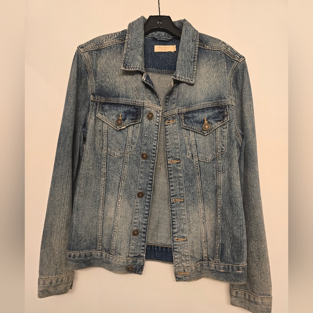 AllSaints Men's Medium Indigo Denim Jacket